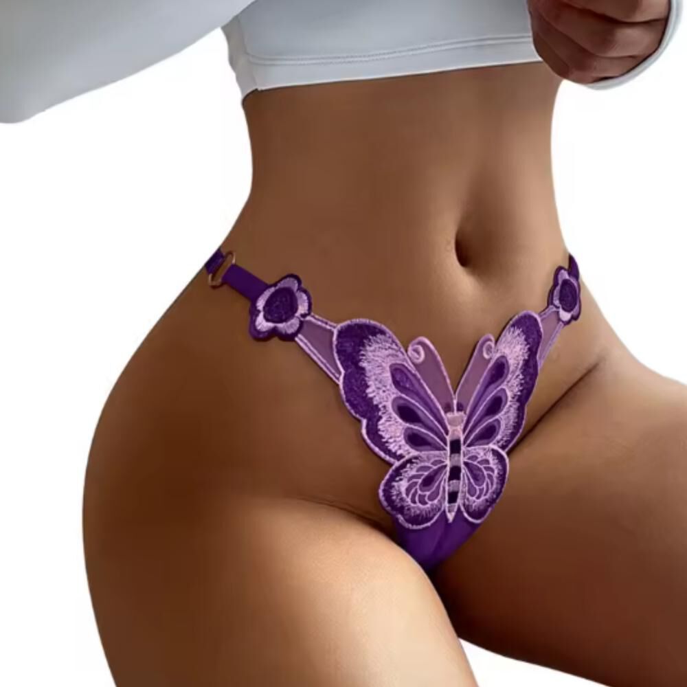 Colaless Bordado Mariposa, Cinta Ajustable Lenceria Exotica image number 25.0