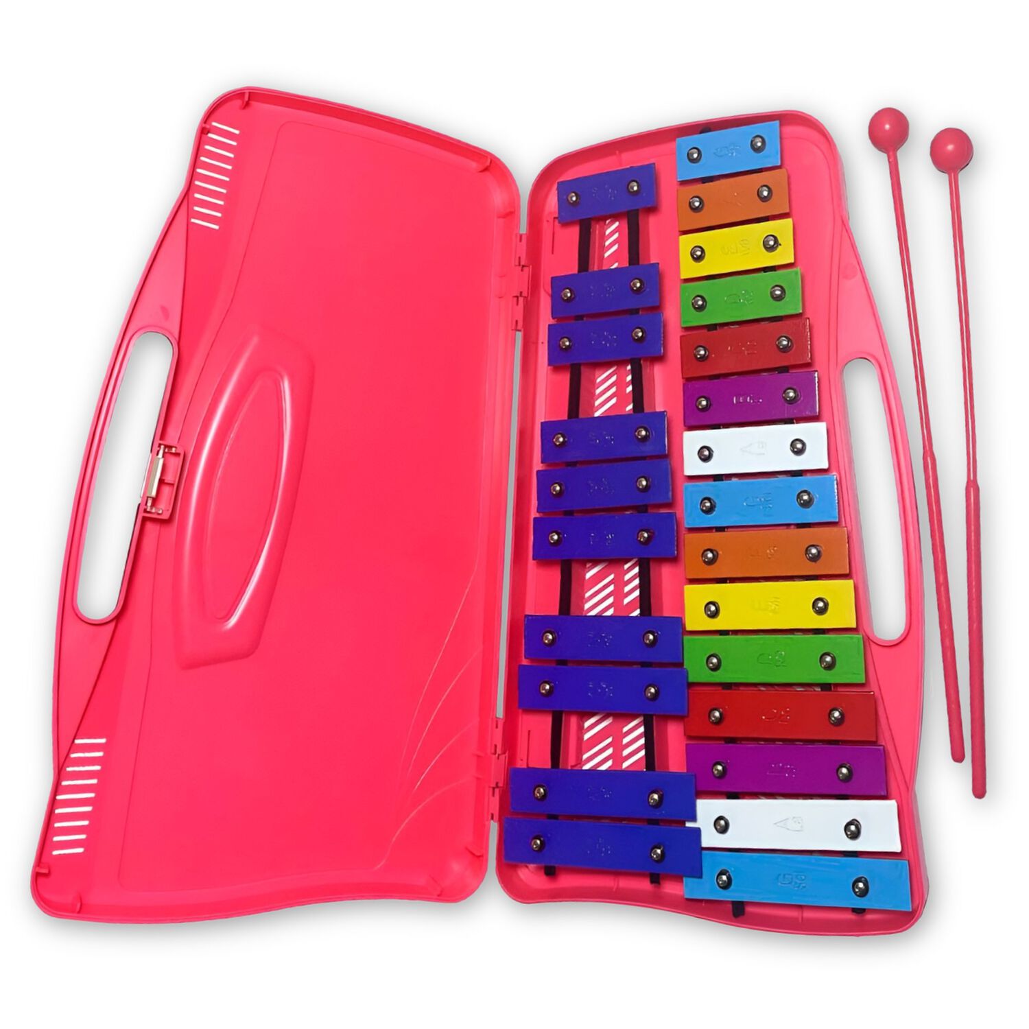 Metalofono De 25 Tonos+ 2 Baquetas Hendrix Hx0058 Rosado