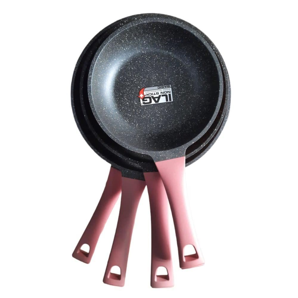 Pack 3 Sartenes Rosa + Wok Antiadherente image number 1.0