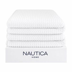 Pack 2 Mantas De Cama Nautica Home Jacquard Franela Suave 127x178cm Blanca