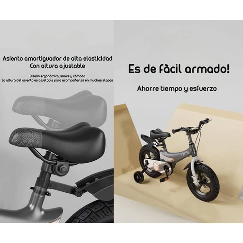 Bicicleta Infantil 2-5 A&ntilde;os Ni&ntilde;o Aro 12 Lubabycas Gris image number 5.0