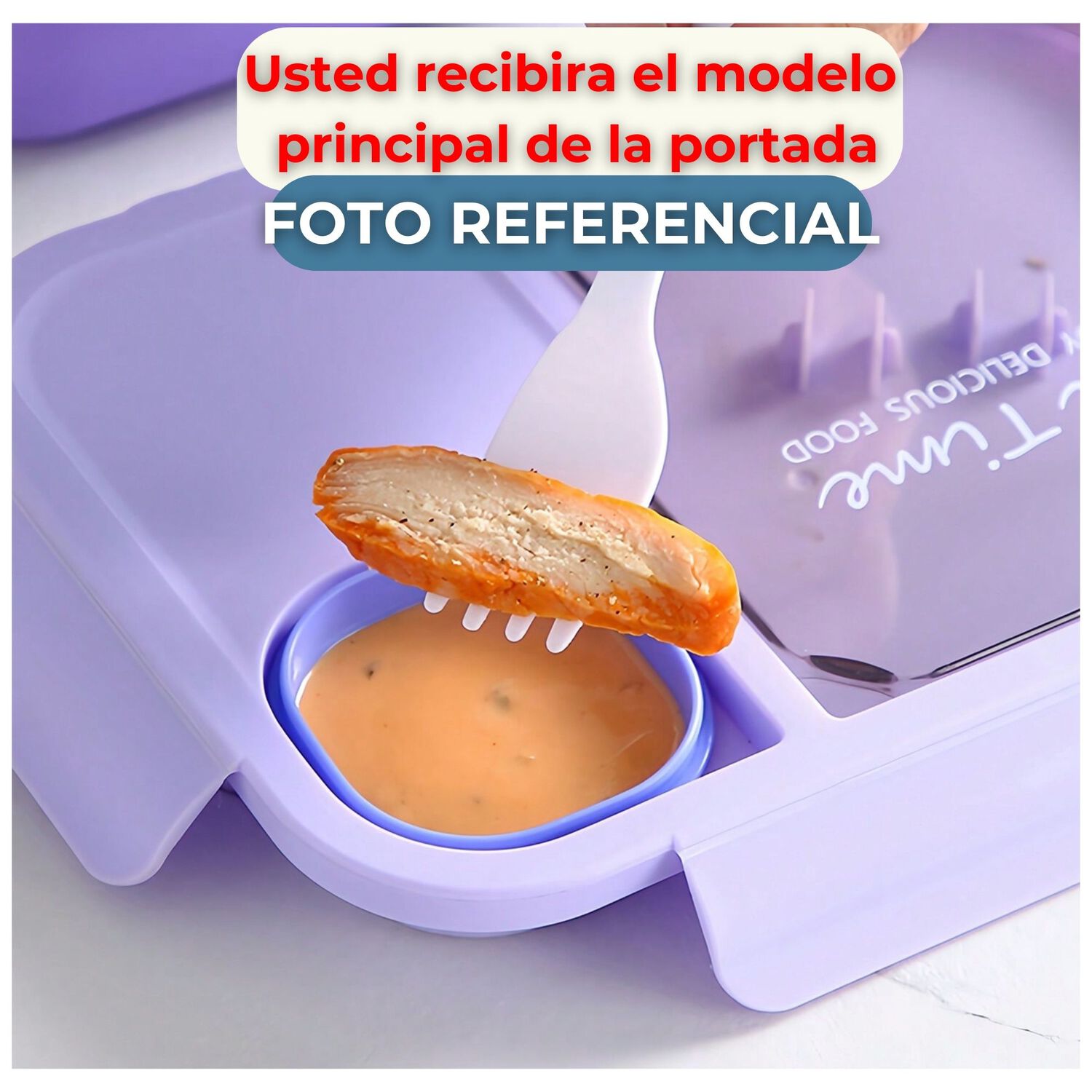 Fiambrera Bento Contenedor De 1450 Ml + Cubiertos T&aacute;per Pl&aacute;stico Blue image number 4.0