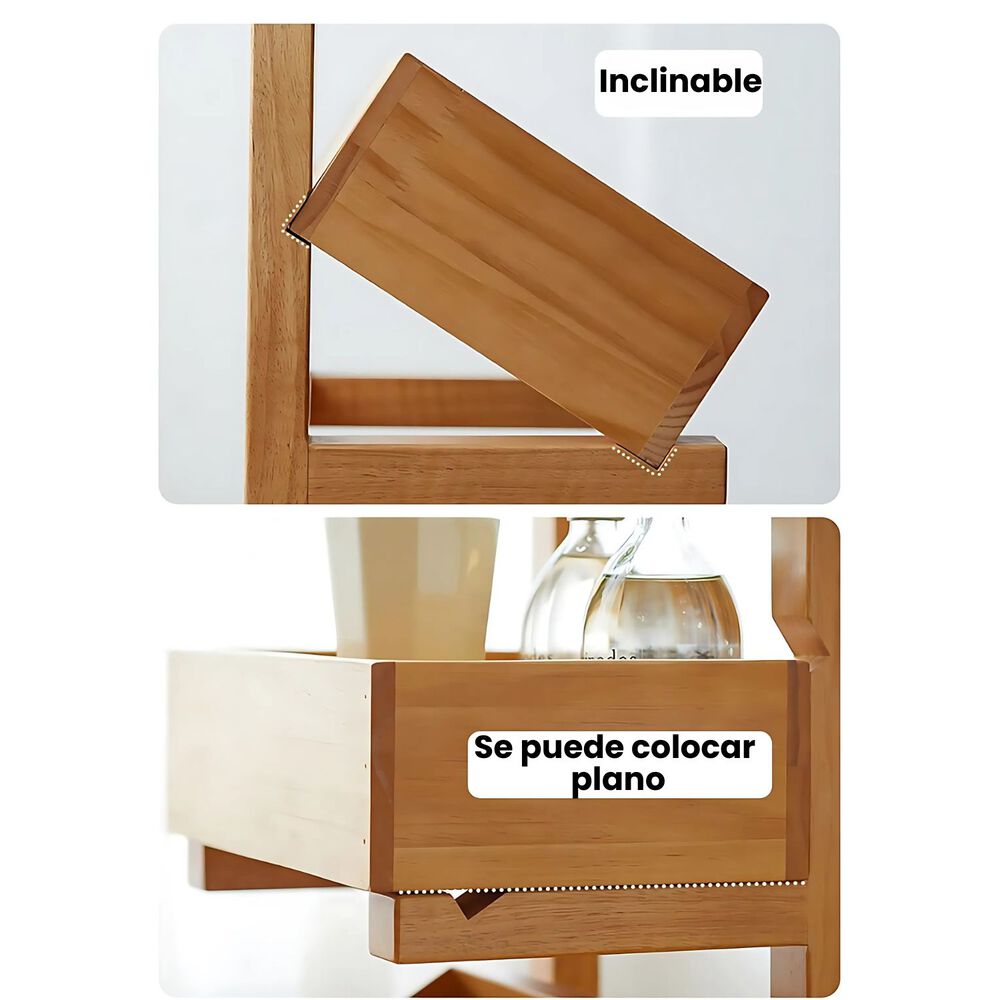 Estante De Madera Maciza 3 Niveles Cocina Exhibicion image number 6.0