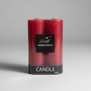 Pack De 2 Velas 15 X5 Cm Rojas