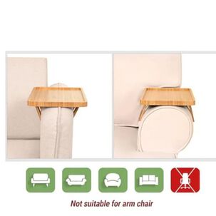 Bandeja Plegable De Bamb&uacute; Para Brazo De Sof&aacute;