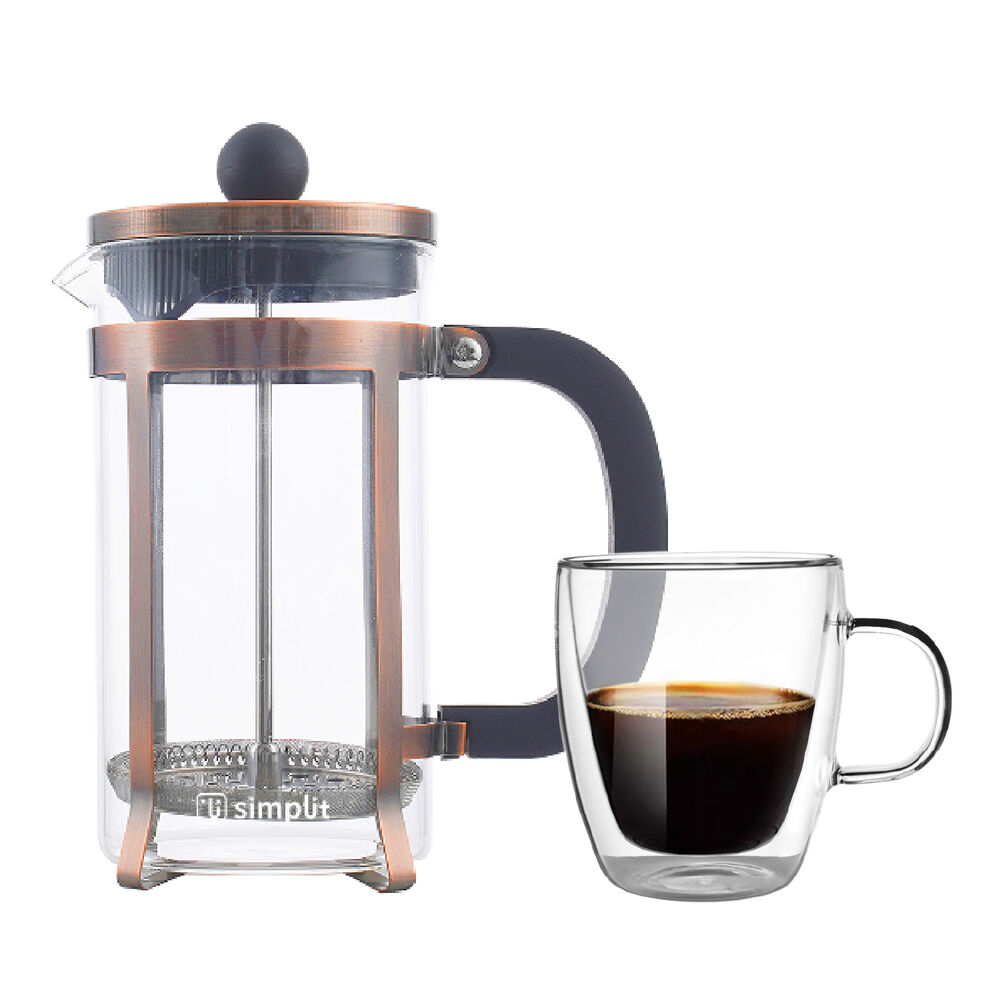 Pack Cafetera Francesa 600 Ml + Taza Vidrio 350ml Simplit image number 0.0
