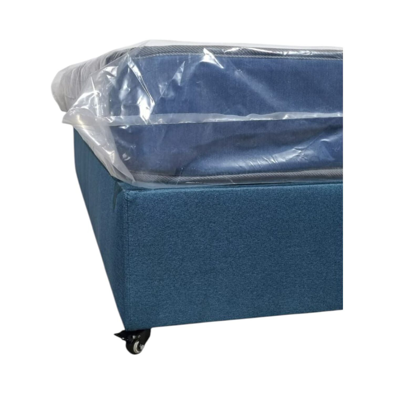 Box Americano De Plaza Lino Azul Con Colchon image number 3.0