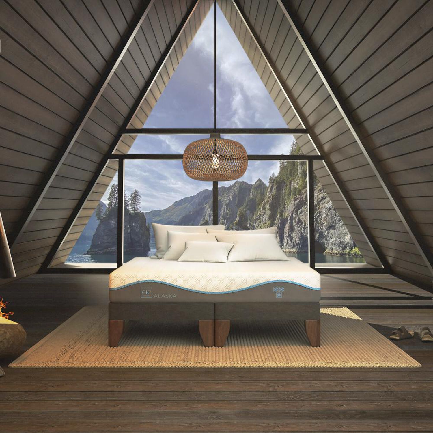 Cama Europea Cic Alaska / King / Base Dividida + Respaldo image number 8.0