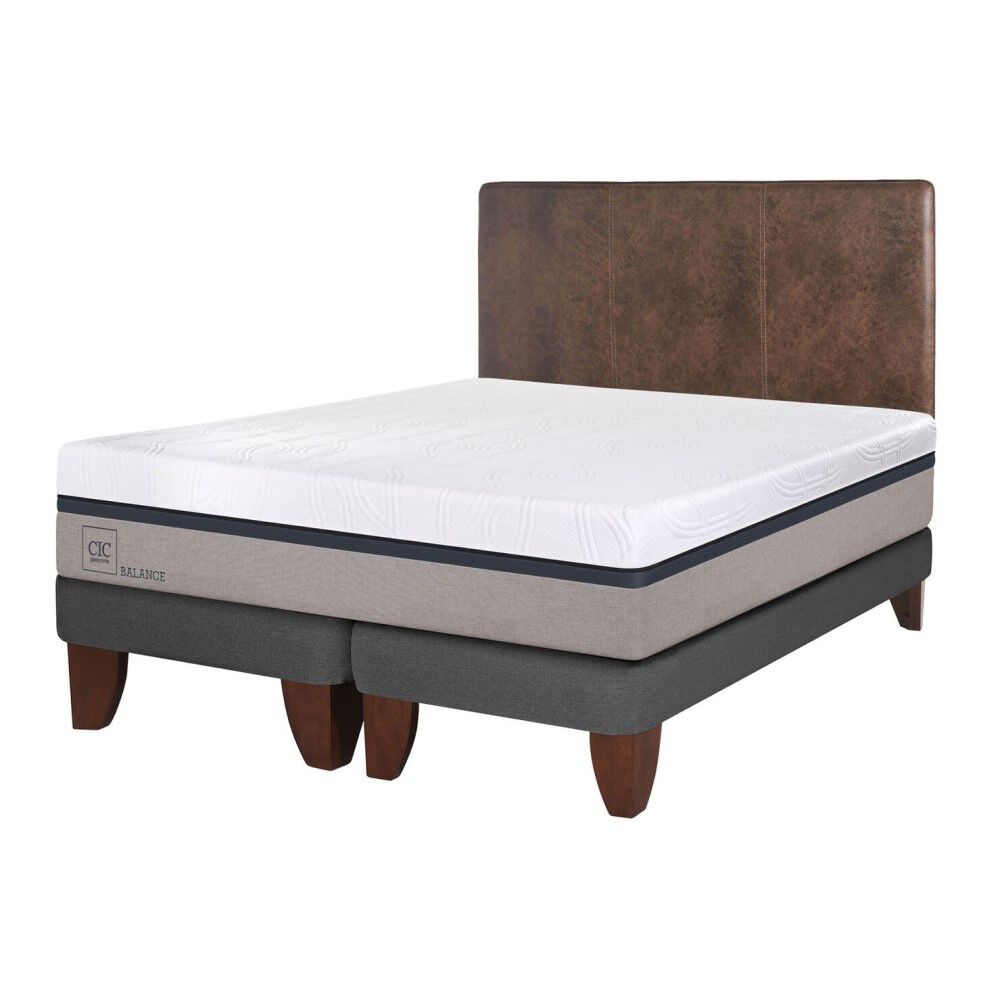 Cama Europea Cic Balance / King / Base Dividida + Respaldo image number 1.0