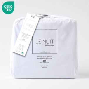 Set Sábanas 2 Plazas 100% Algodón 200 Hilos Essentials Liso Blanco