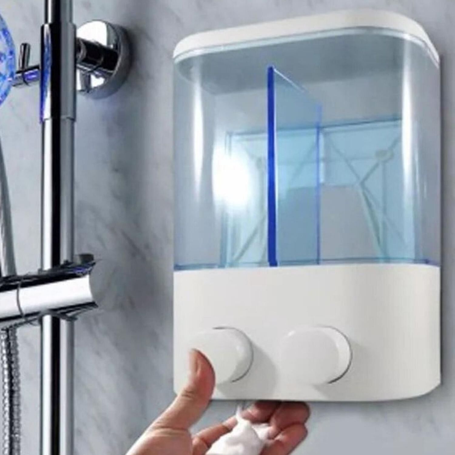 Dispensador Jab&oacute;n Ba&ntilde;o Doble Blanco image number 4.0