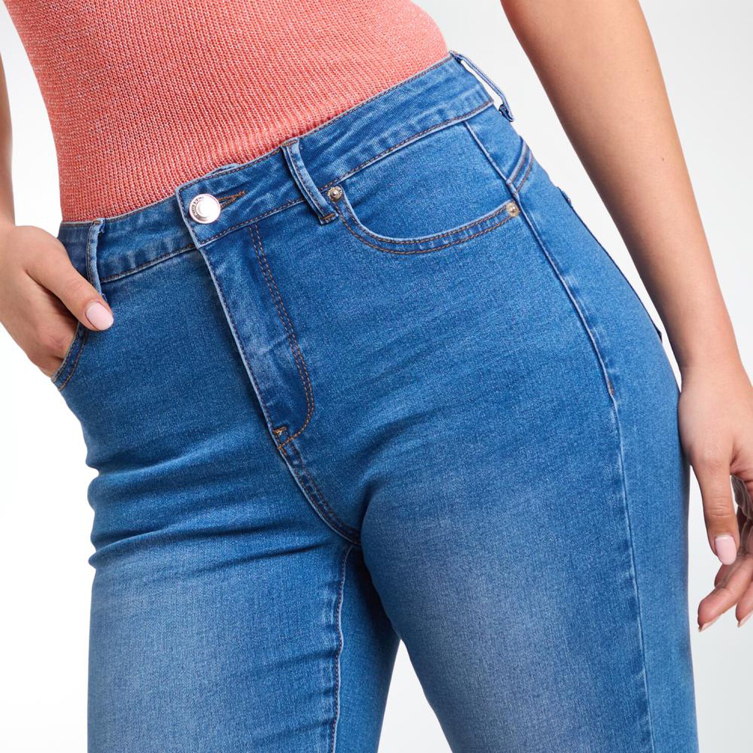 Jeans Tiro Medio Skinny Push Up Mujer Kimera image number 4.0