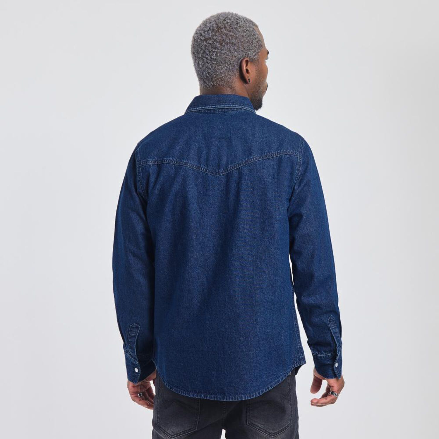 Camisa Lisa Slim Manga Larga Cuello Camisero Hombre Rolly Go image number 1.0