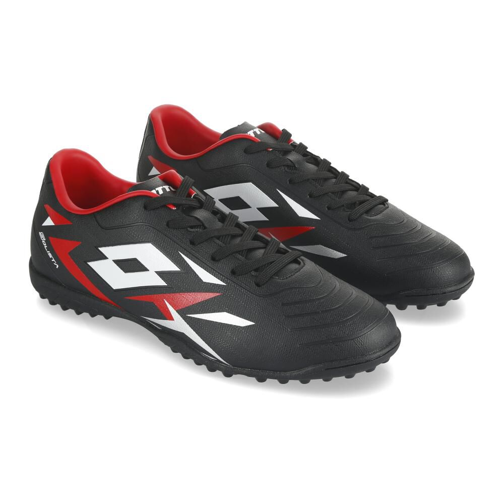 Zapatilla Fútbol Hombre Lotto Solista Tf Negro/rojo image number 1.0