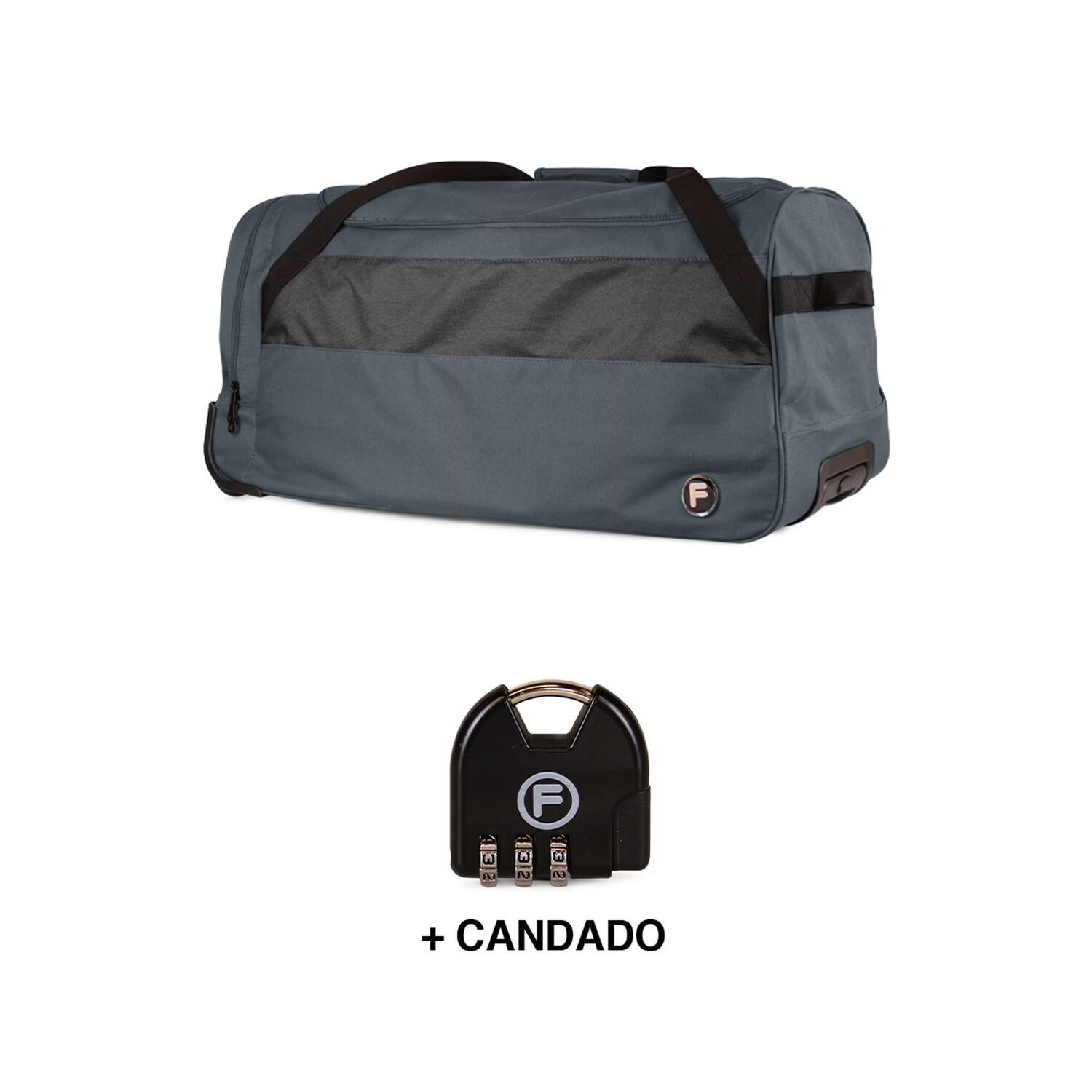 Bolso De Viaje Con Ruedas Kross L 131 Lts Gris + Candado F image number 1.0