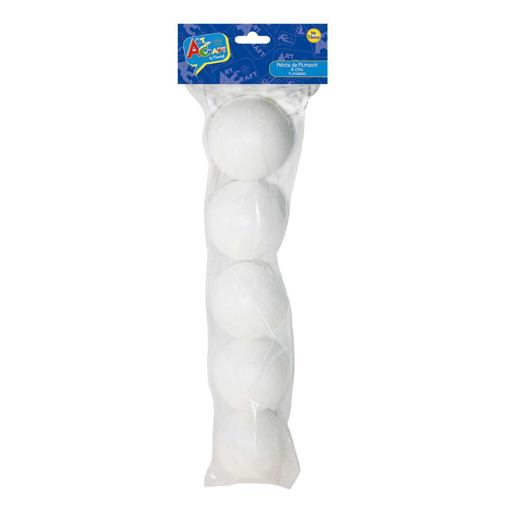 Pelota De Plumavit 6 Cm 5 Un. Bolsa Con Art & Craft image number 0.0