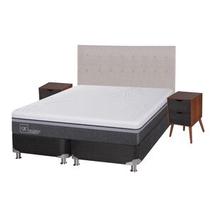 Box Spring Cic Ortopedic / King / Base Dividida  + Set De Maderas