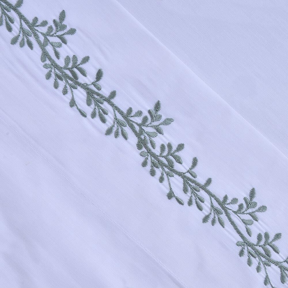 Sabana Bordada 180 Hilos Mashini 1.5 Plazas Ramas Verde image number 1.0