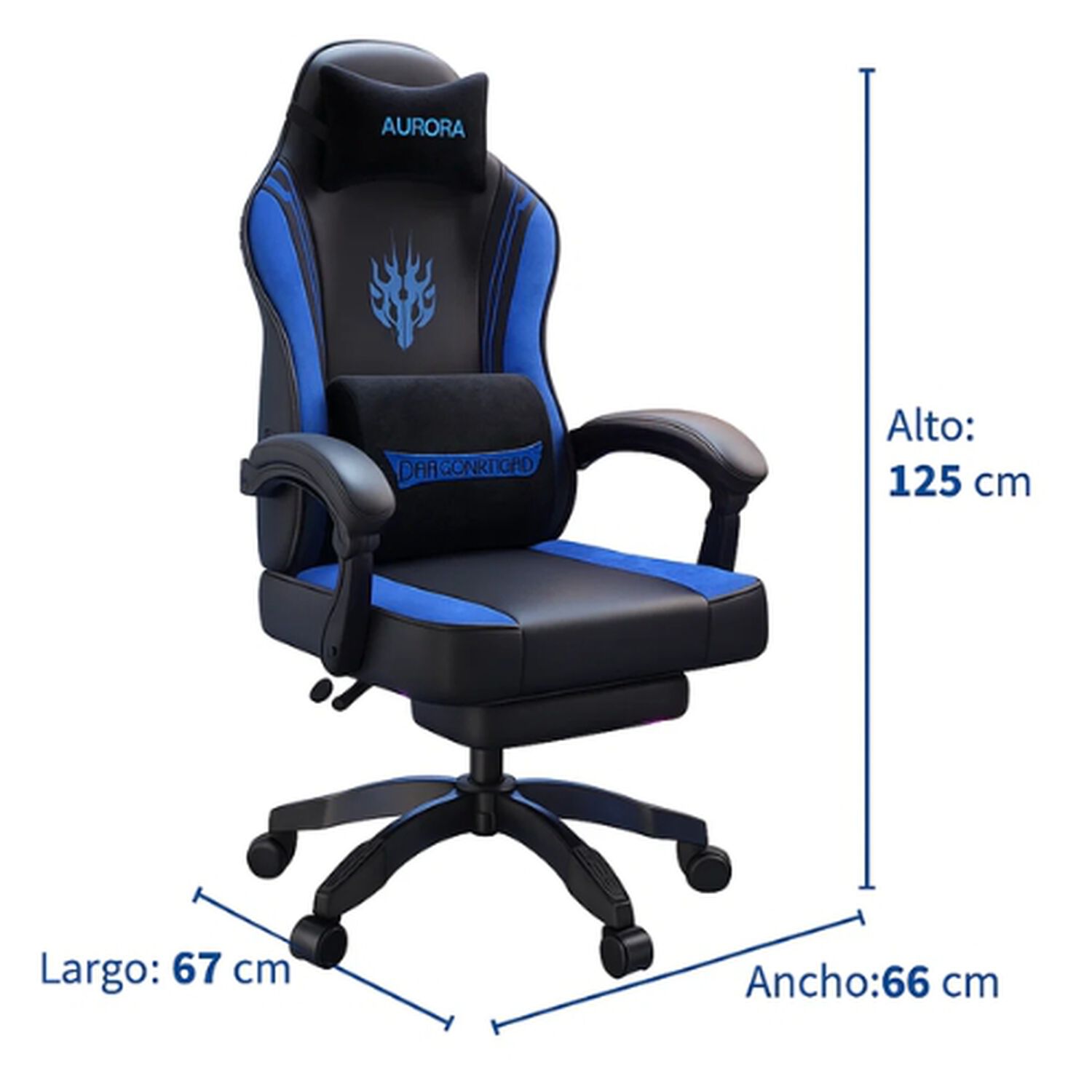 Silla Gamer Con Soporte Lumbar Reclinable 135 Y Reposapies image number 1.0