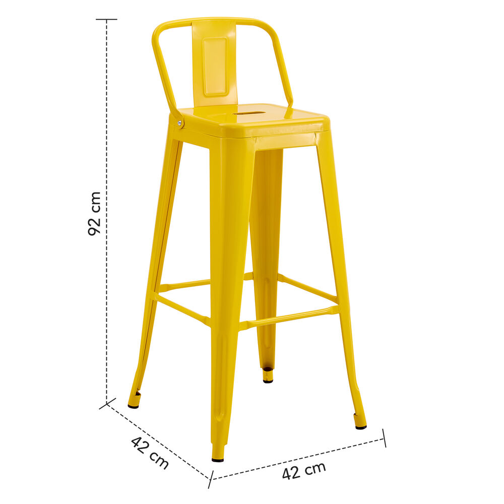 Pack De 4 Silla Alta Metal Amarillo image number 7.0
