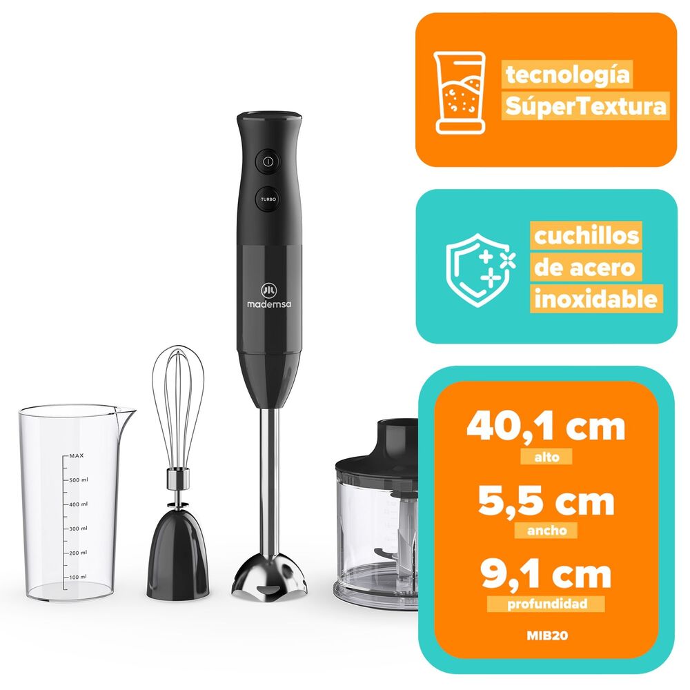 Minipimer 3 En 1 Mademsa Con 2 Velocidades Mib20 image number 1.0