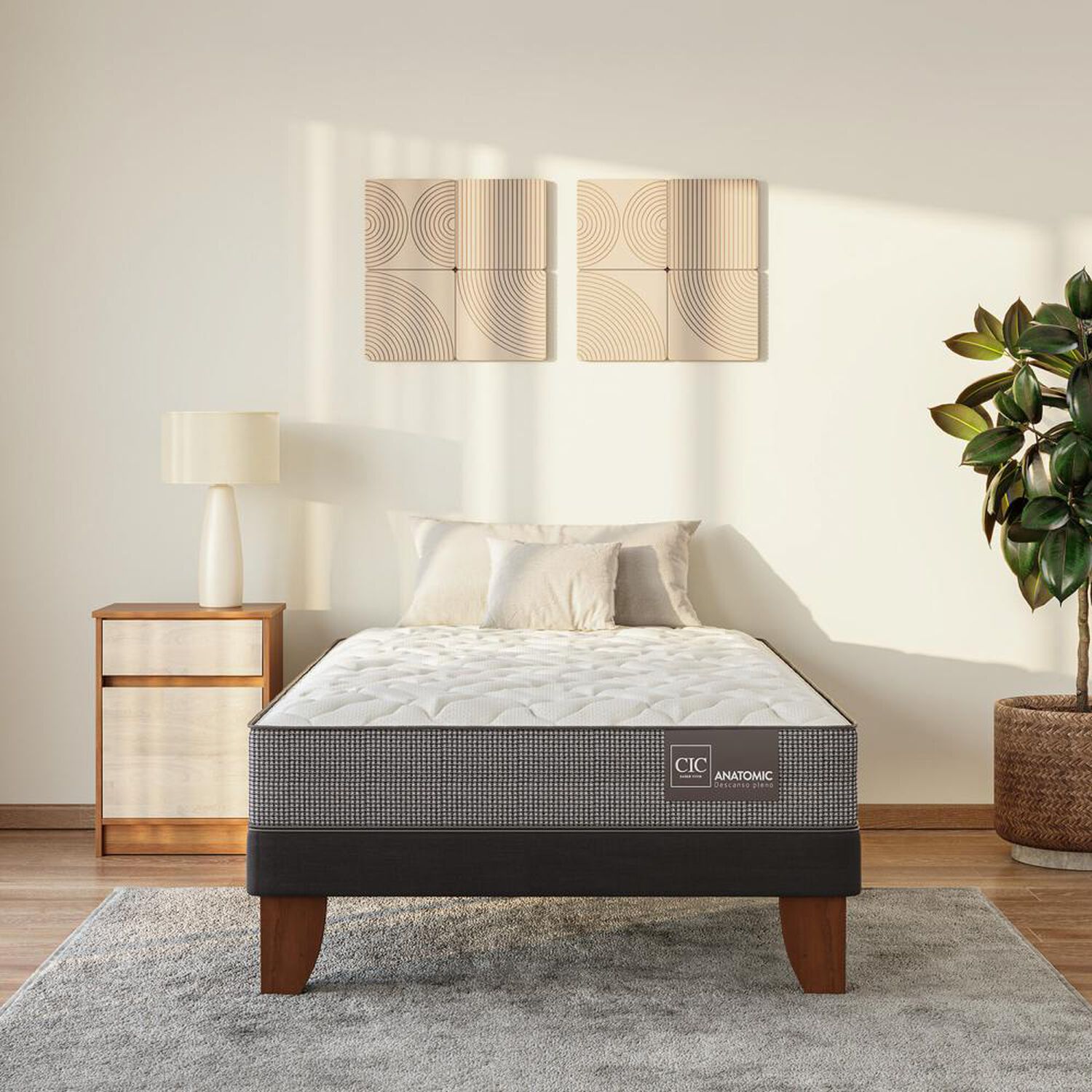 Cama Europea Cic Anatomic / 1.5 Plazas / Base Normal + Respaldo image number 7.0
