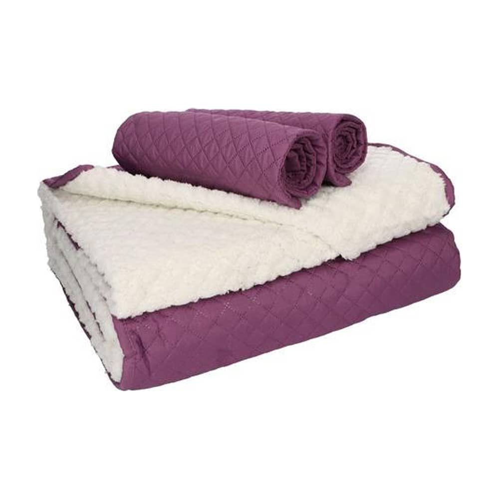 Quilt Andes Sherpa Liso Morado 2 Plazas image number 1.0