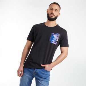 Polera Regular Slim Manga Corta Cuello Redondo Hombre Az Black