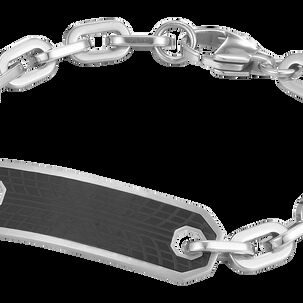 Pulsera De Hombre Cat J002b00112 Negro-plateado