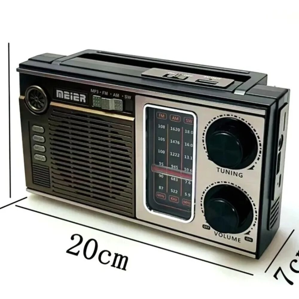 Radio Retro Portátil Con Panel Sola, Reproductor Mp3 Y Linterna Led image number 3.0