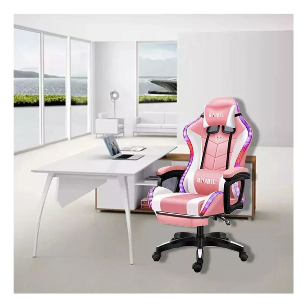 Silla De Escritorio Gamer Ergonómica Luz Led Rgb Y Masajeador image number 1.0
