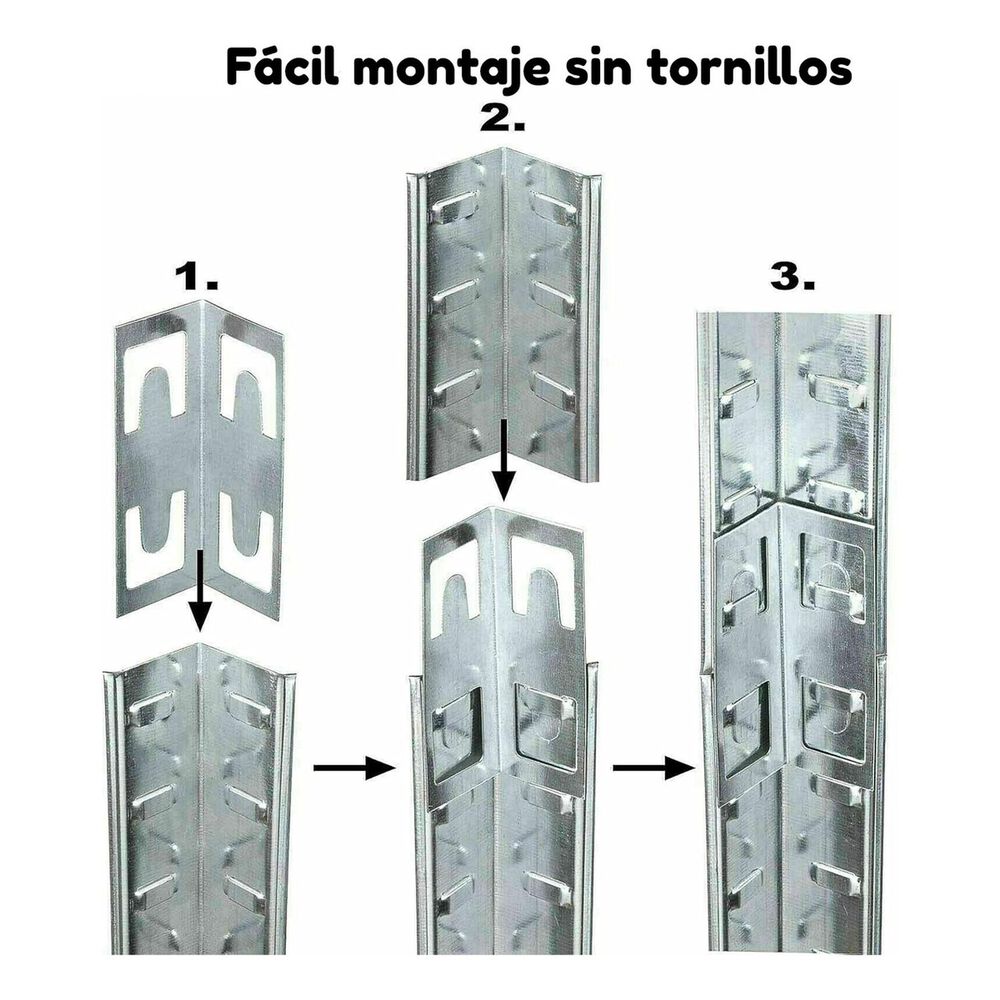 Estante Rack Galvanizado 180x90x40 Cm 5 Niveles Ajustables image number 4.0