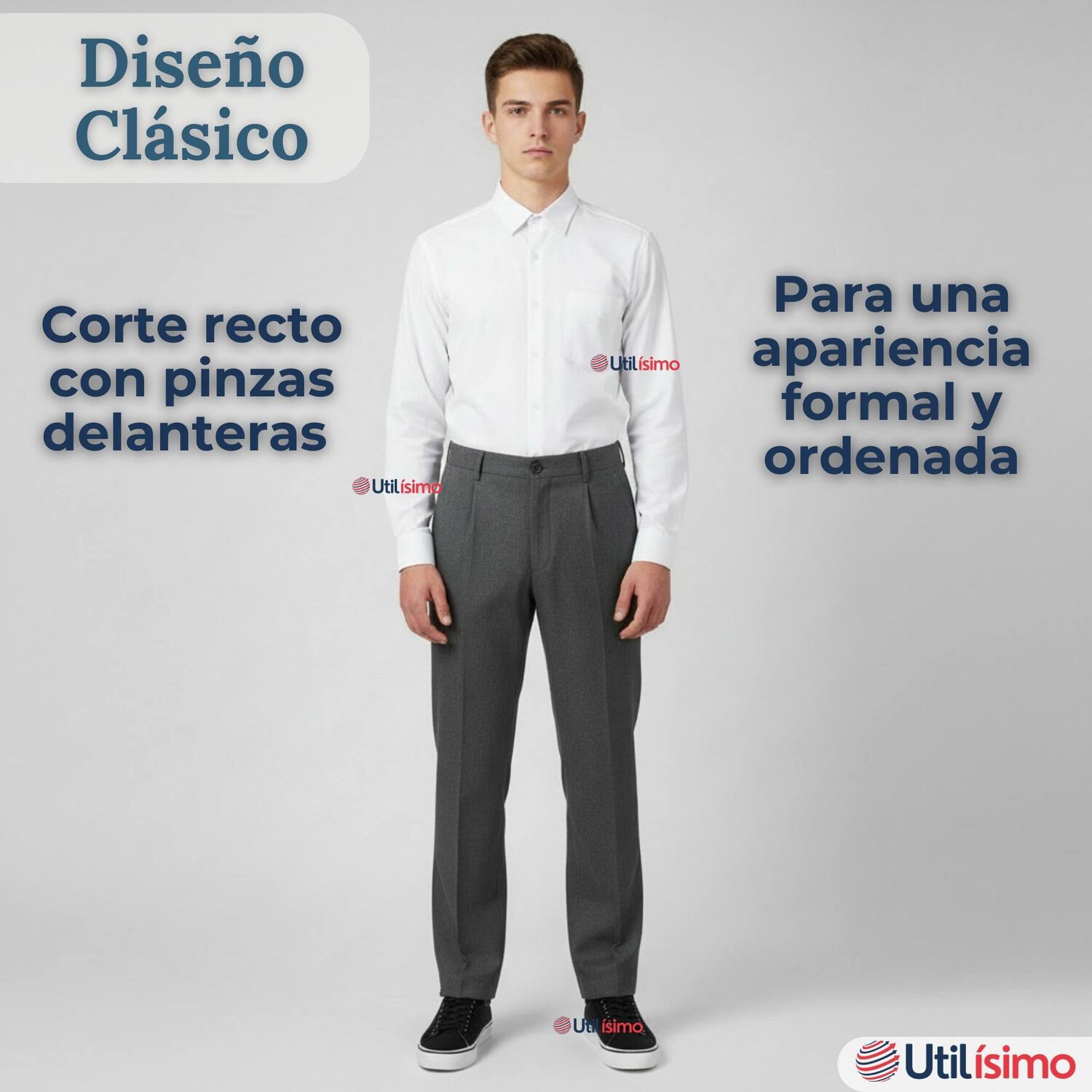 Pantal&oacute;n Escolar Colegio Cl&aacute;sico Gris Ni&ntilde;o Juvenil image number 5.0