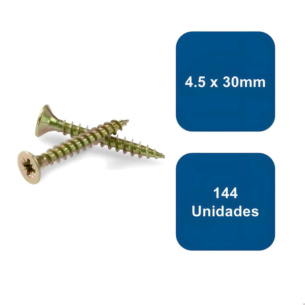 Tornillo Madera Multiuso 4.5 X 30mm 144un. - Anclajes image number 0.0