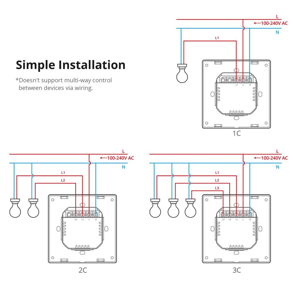 Interruptor Wifi De Pared Sonoff Switchman M5 3c Matter image number 4.0