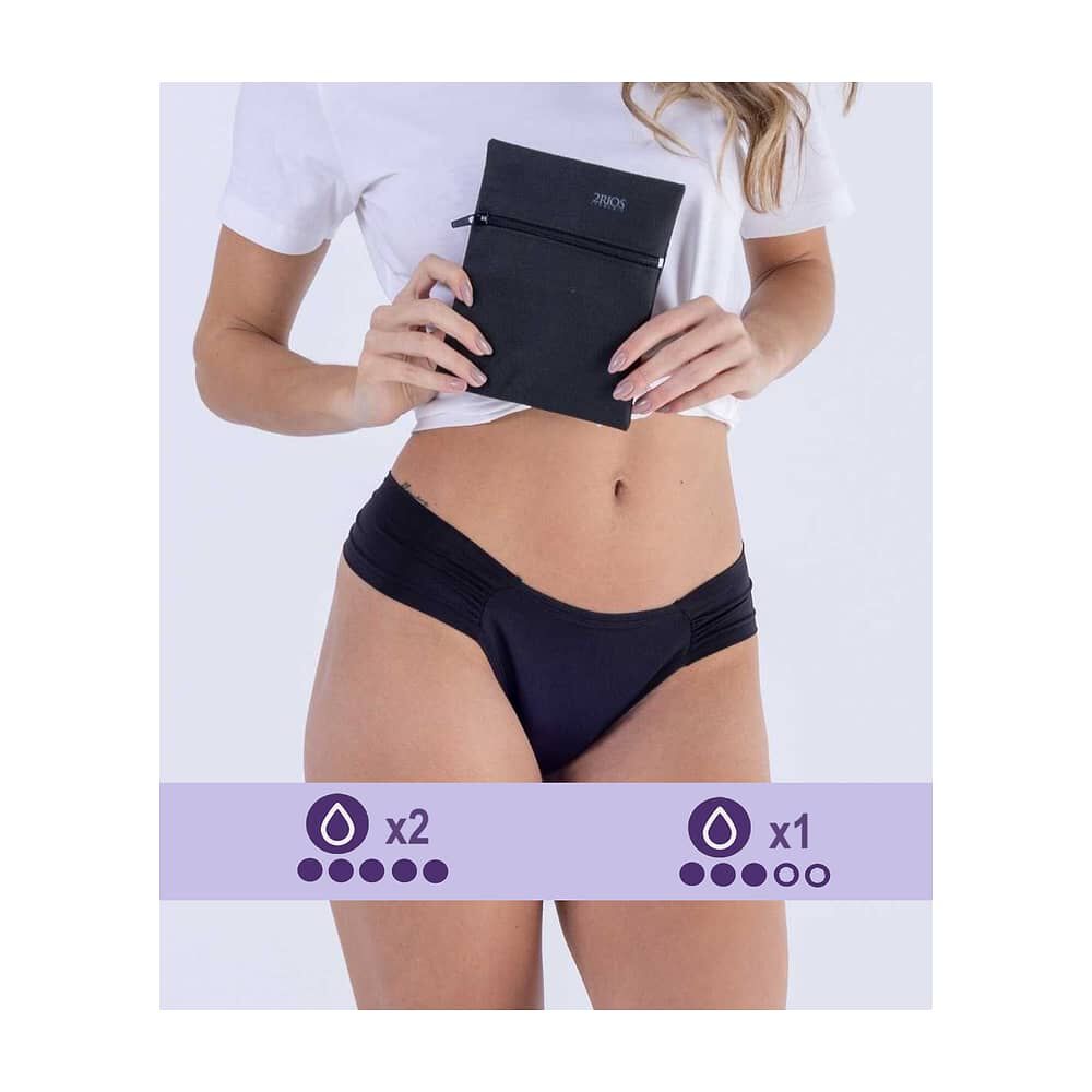 Pack 3 Calzones Menstruales Flujo Medio Y Alto Negro image number 1.0