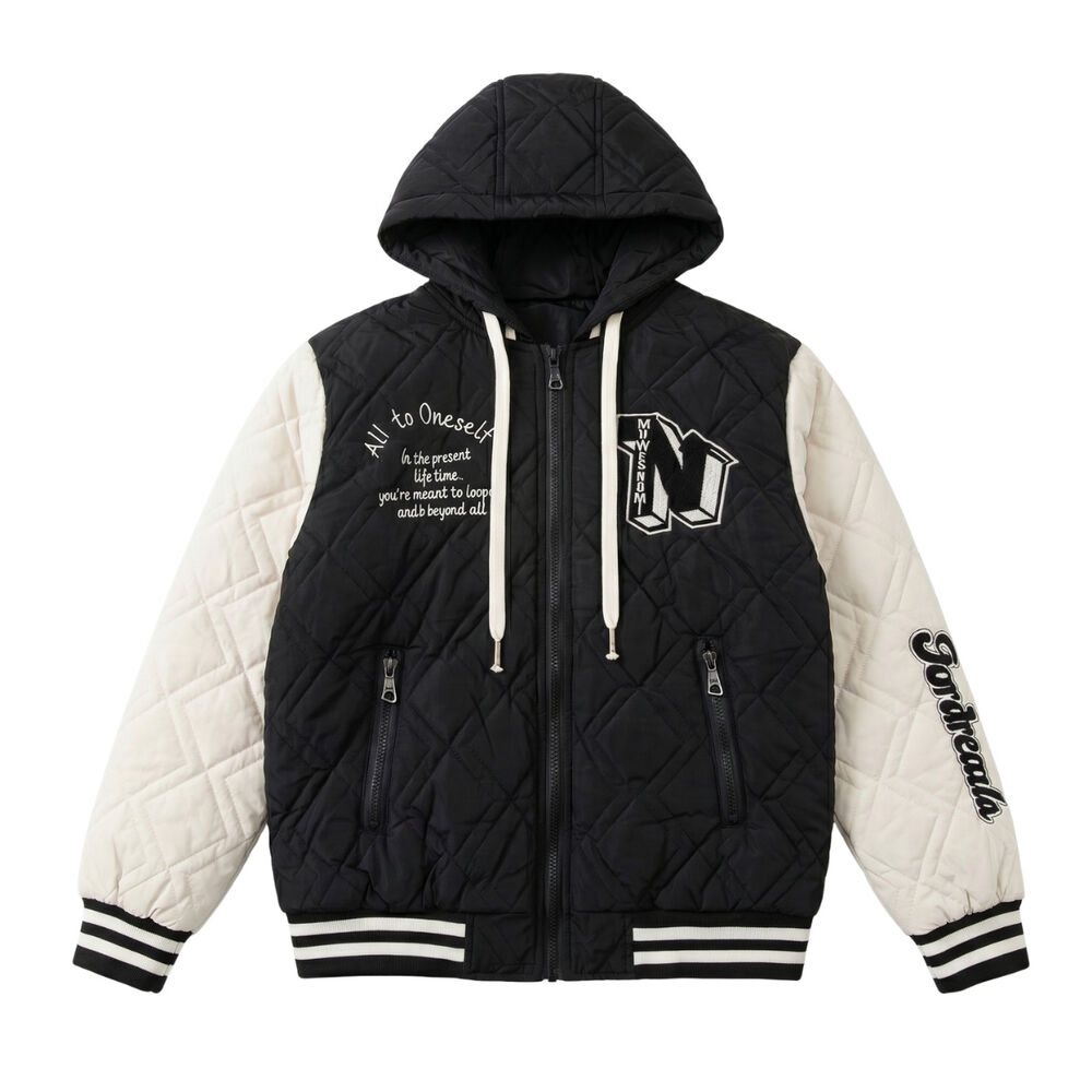 Chaqueta Varsity Bomber Acolchada Capucha Urbana Desmontable image number 1.0