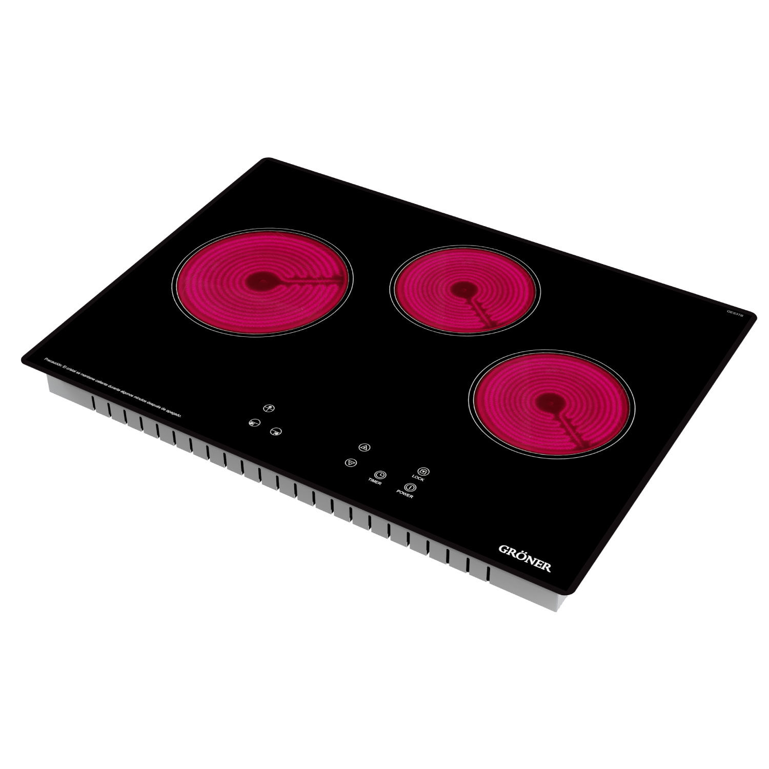 Encimera Vitrocer&aacute;mica Groner Touch Black 3q image number 5.0