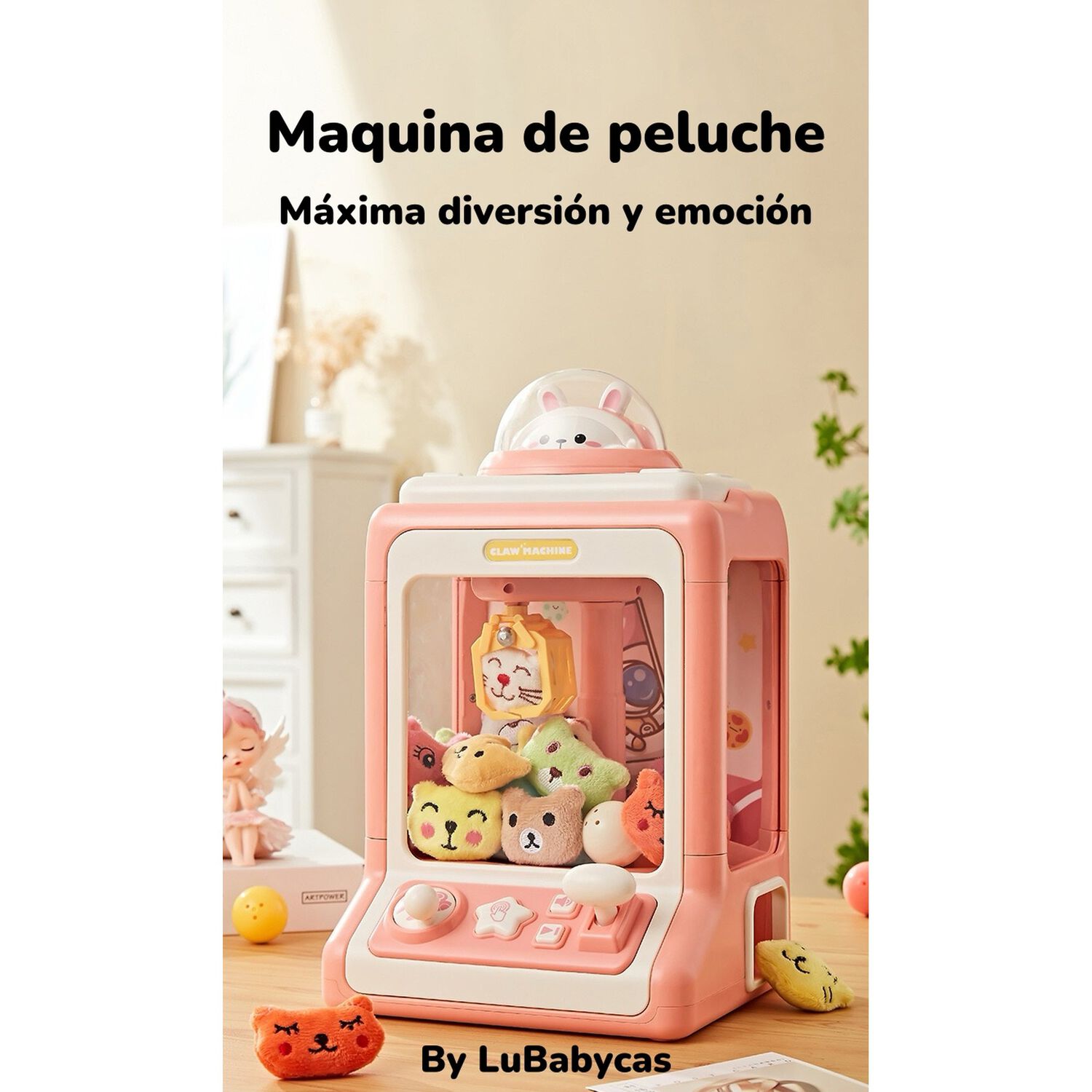Juego Mini Maquina De Peluches Ni&ntilde;os Rosada By Lubabycas image number 6.0