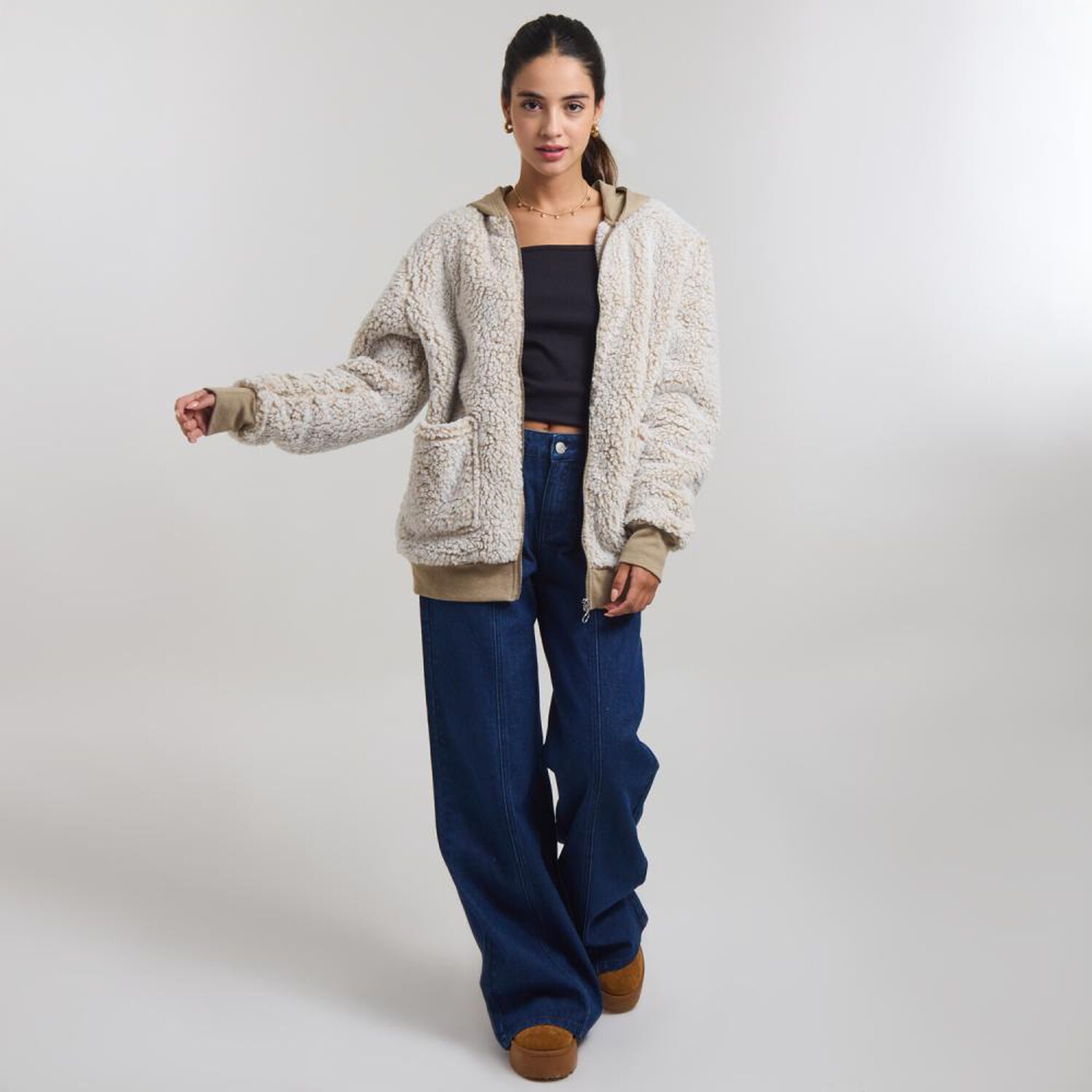 Poler&oacute;n Sherpa Cuello Alto Con Capucha Mujer Freedom image number 1.0