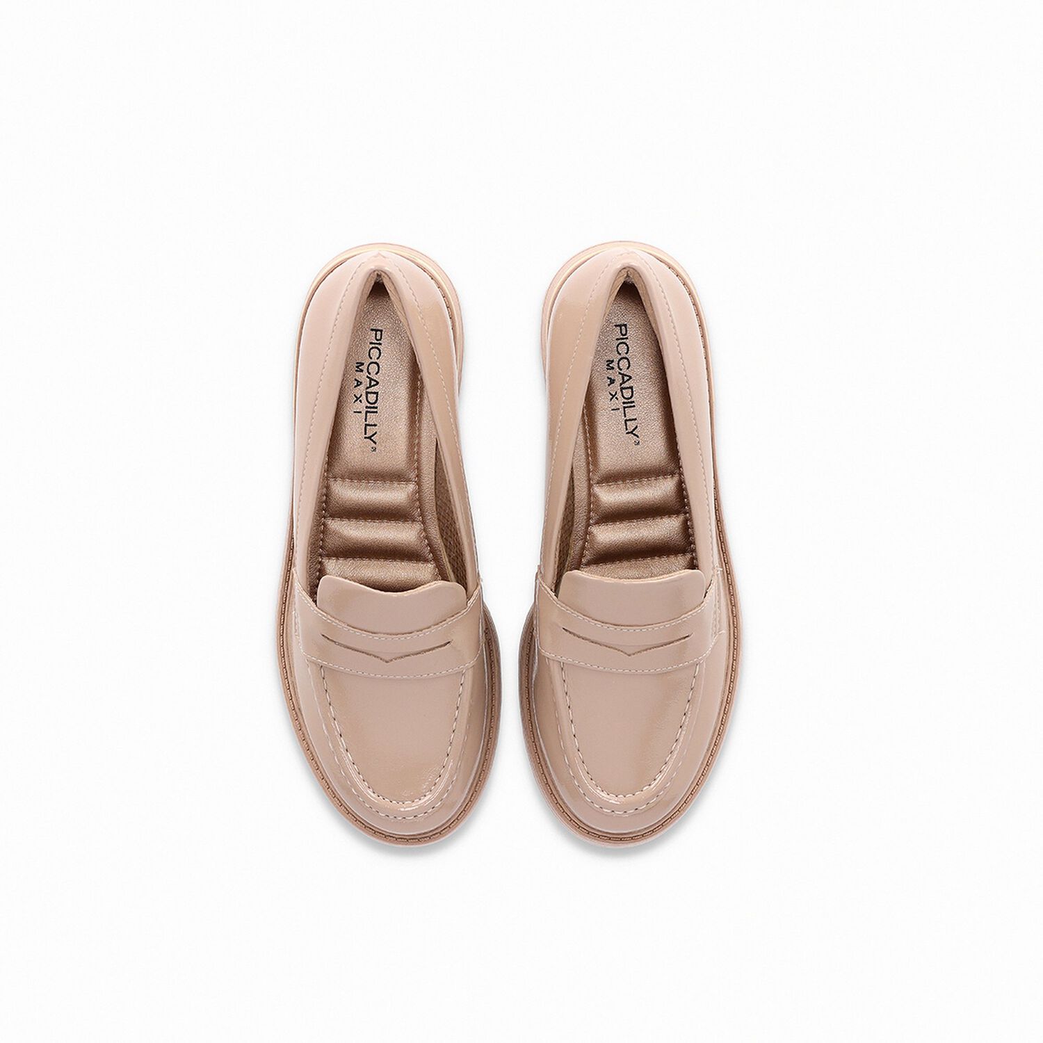 Mocas&iacute;n Mujer Beige/charol Gisa Piccadilly image number 2.0