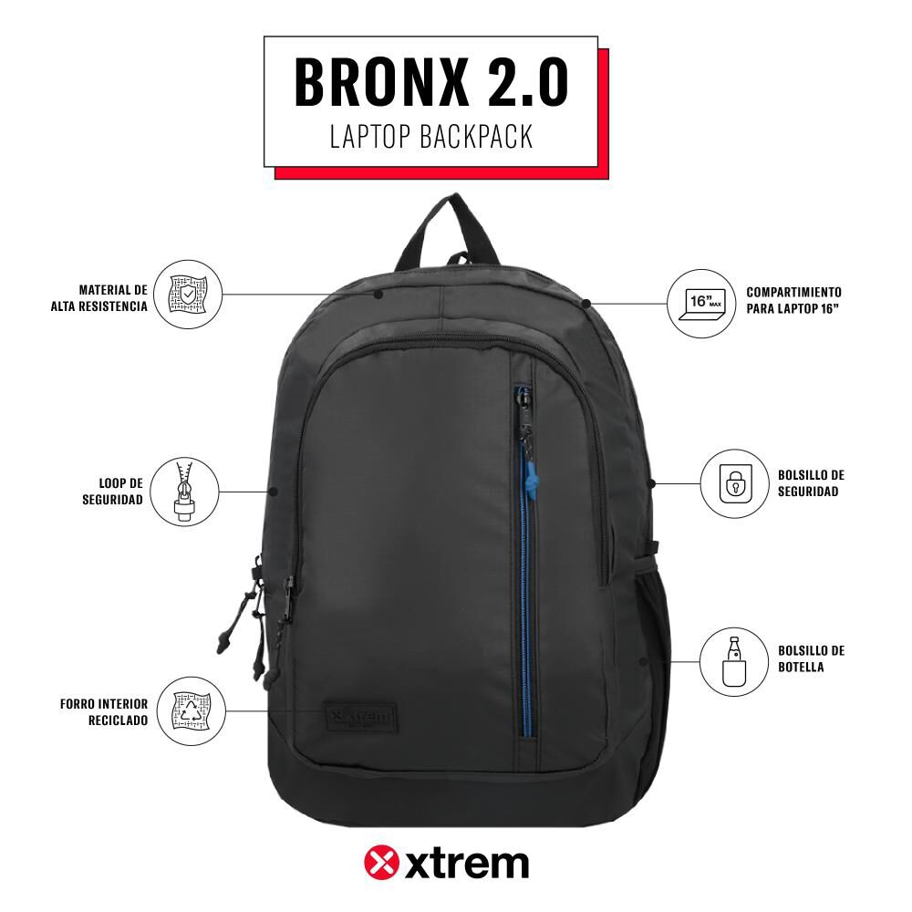 Mochila Notebook Xtrem Bronx 2.0 5xt 16" image number 7.0