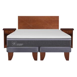 Cama Europea Cic Ortopedic Advance / 2 Plazas / Base Dividida + Set De Maderas