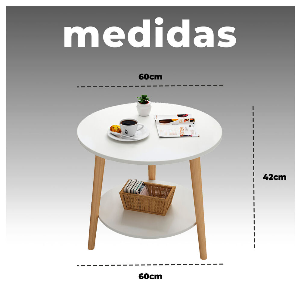 Mesa De Centro Blanca Con Doble Nivel Organizaci&oacute;n Y Estilo Para Tu Hogar image number 5.0