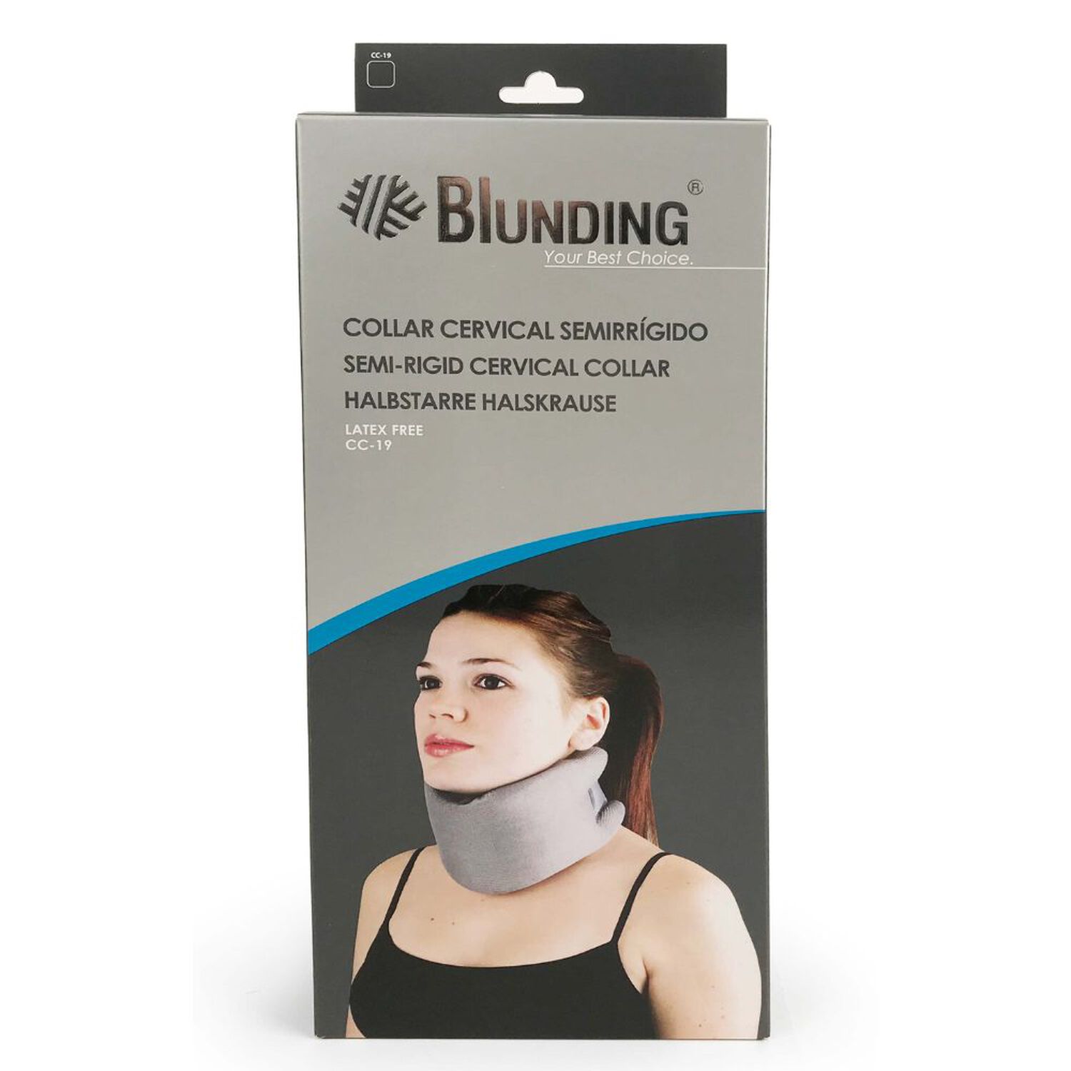 Collar, Cuello Cervical Ortop&eacute;dico Semirigido Talla M-blunding image number 2.0