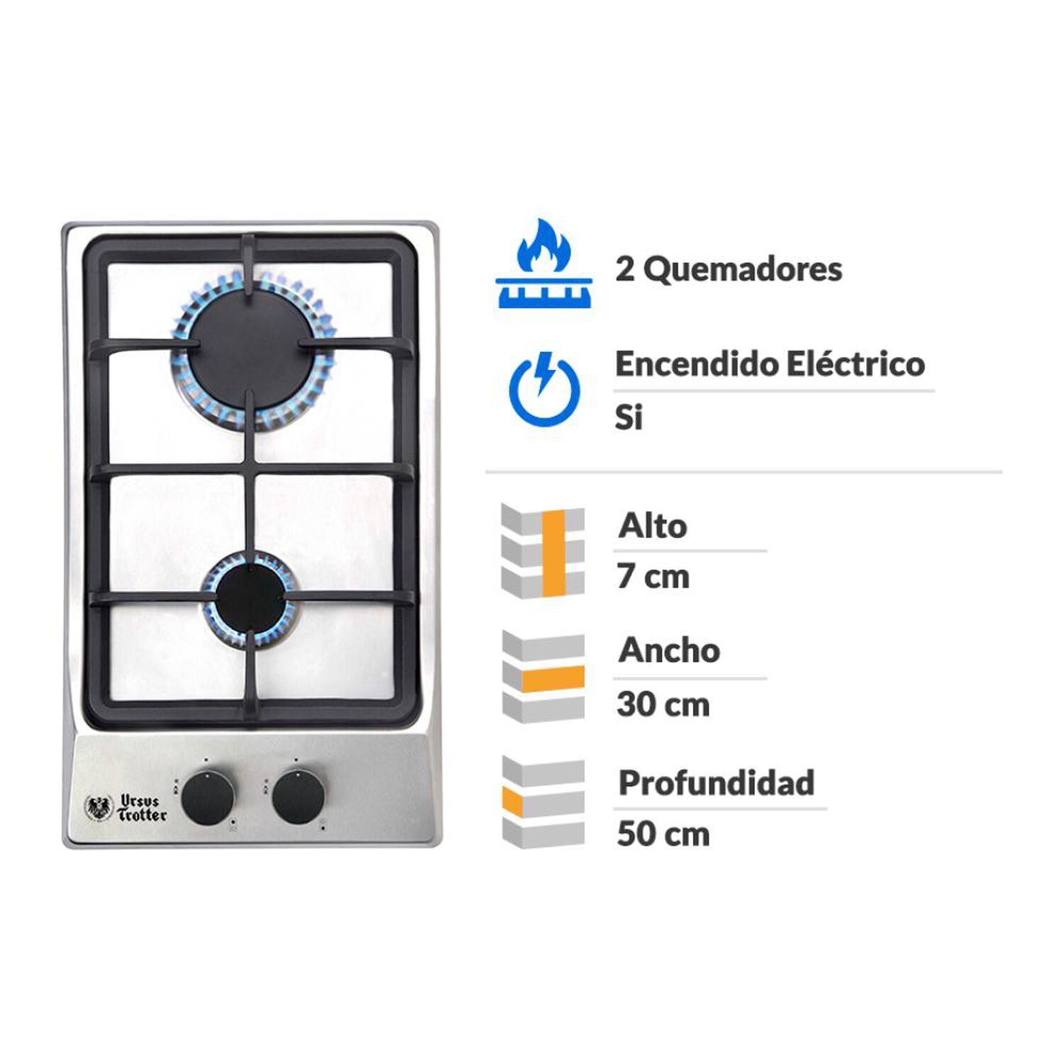Encimera Ursus Trotter G2 / 2 Quemadores image number 1.0