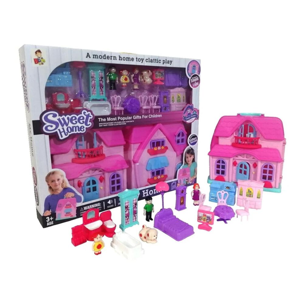 Juguete Casa De Mu&ntilde;ecas Con Accesorios Luz Sonido Infantil image number 4.0
