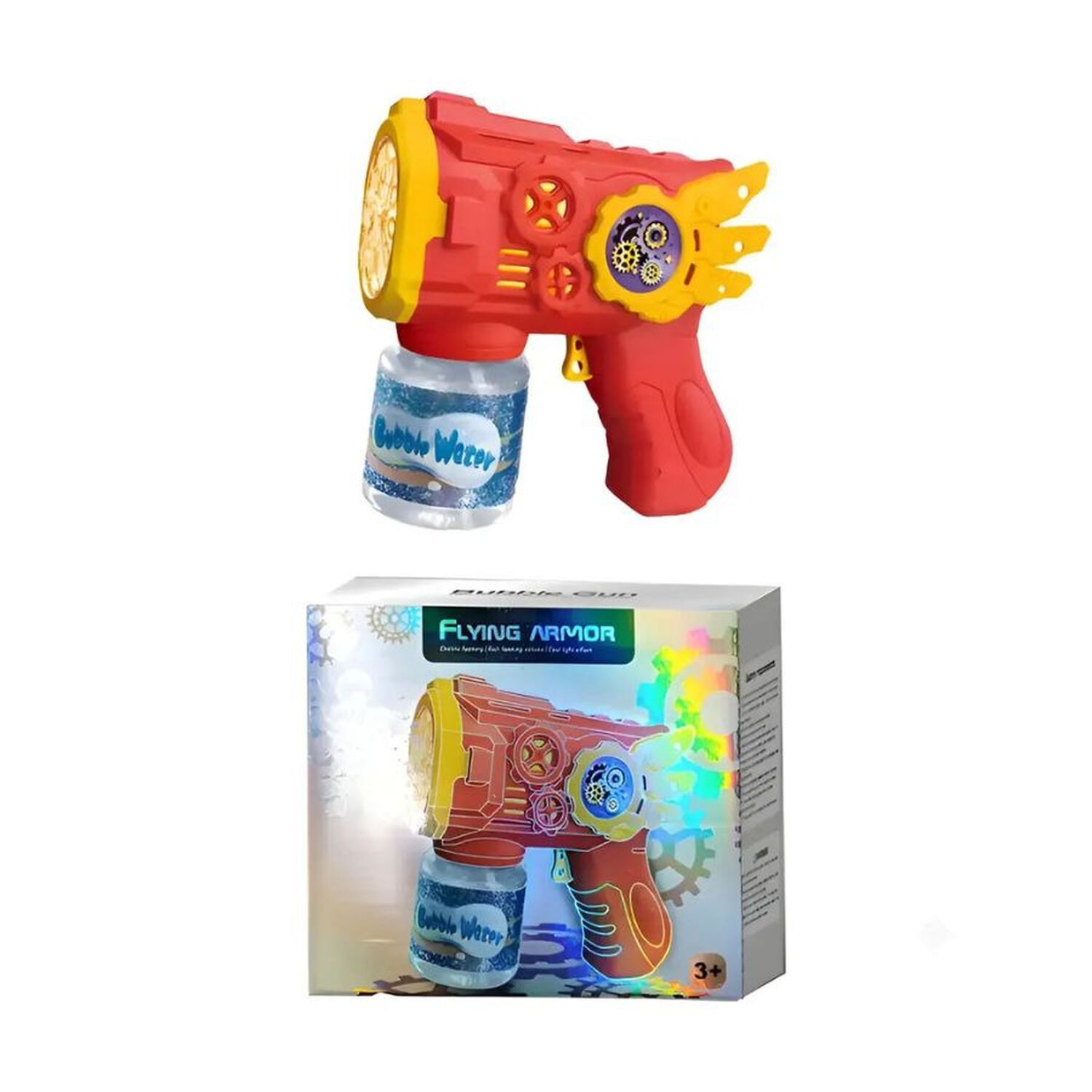Pistola Lanza Burbujas El&eacute;ctrica Flying Armor Con Luces image number 1.0