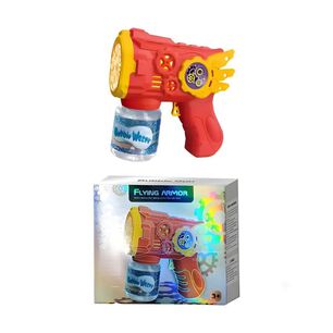Pistola Lanza Burbujas El&eacute;ctrica Flying Armor Con Luces