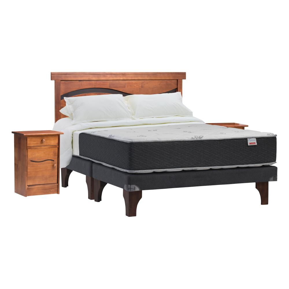Cama Europea Celta Supreme / 2 Plazas / Base Dividida + Set De Maderas + Textil image number 0.0